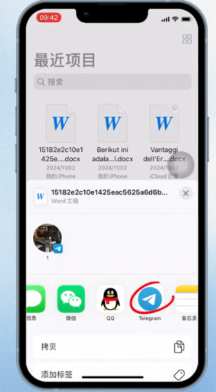 选择分享到Telegram